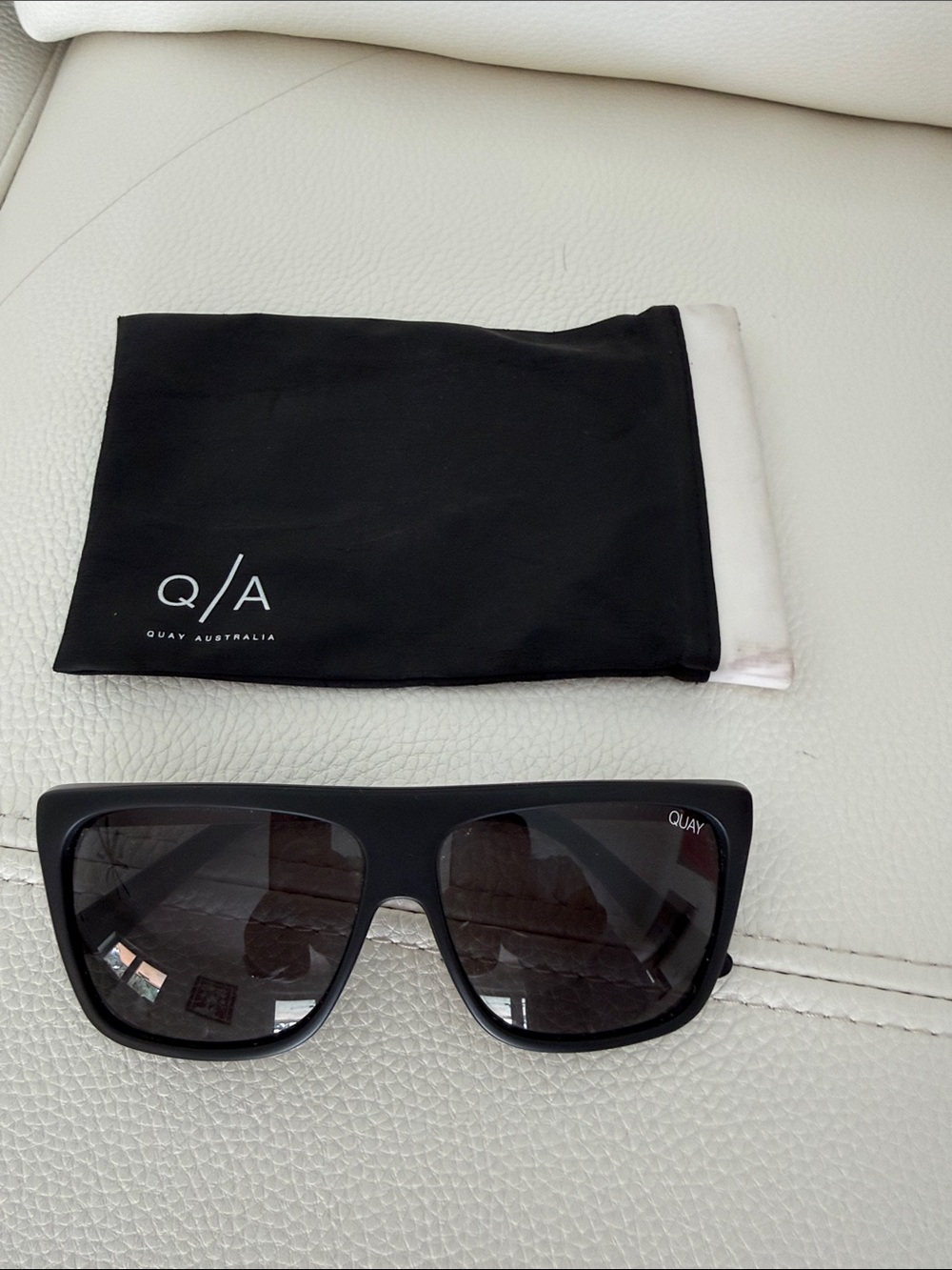 Quay Australia Matte Black Oversized Rectangular Sunglasses OTTL II